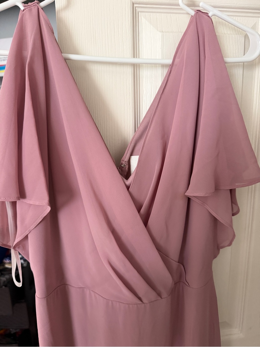 Reverse One-Shoulder Dusty Mauve Evening Dress